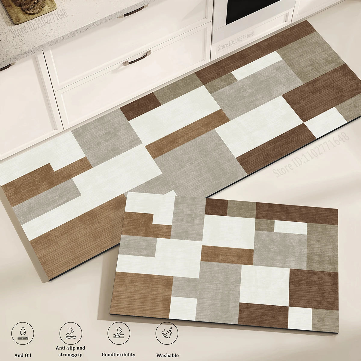Quality Kitchen Long Non-slip Absorbent Vinyl Rugs Waterproof Washable Floor Mat Bedroom Hallway Corner Entrance Doormat Carpet