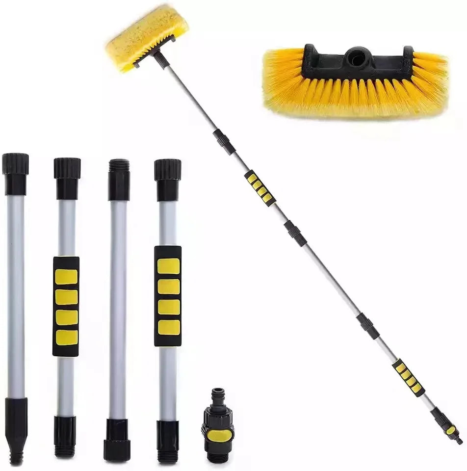 Soft Bristle Car & Truck Wash Brush with Pole – Ultra-Soft Exterior Cleaning Brush for Car, RV, SUV & Boat