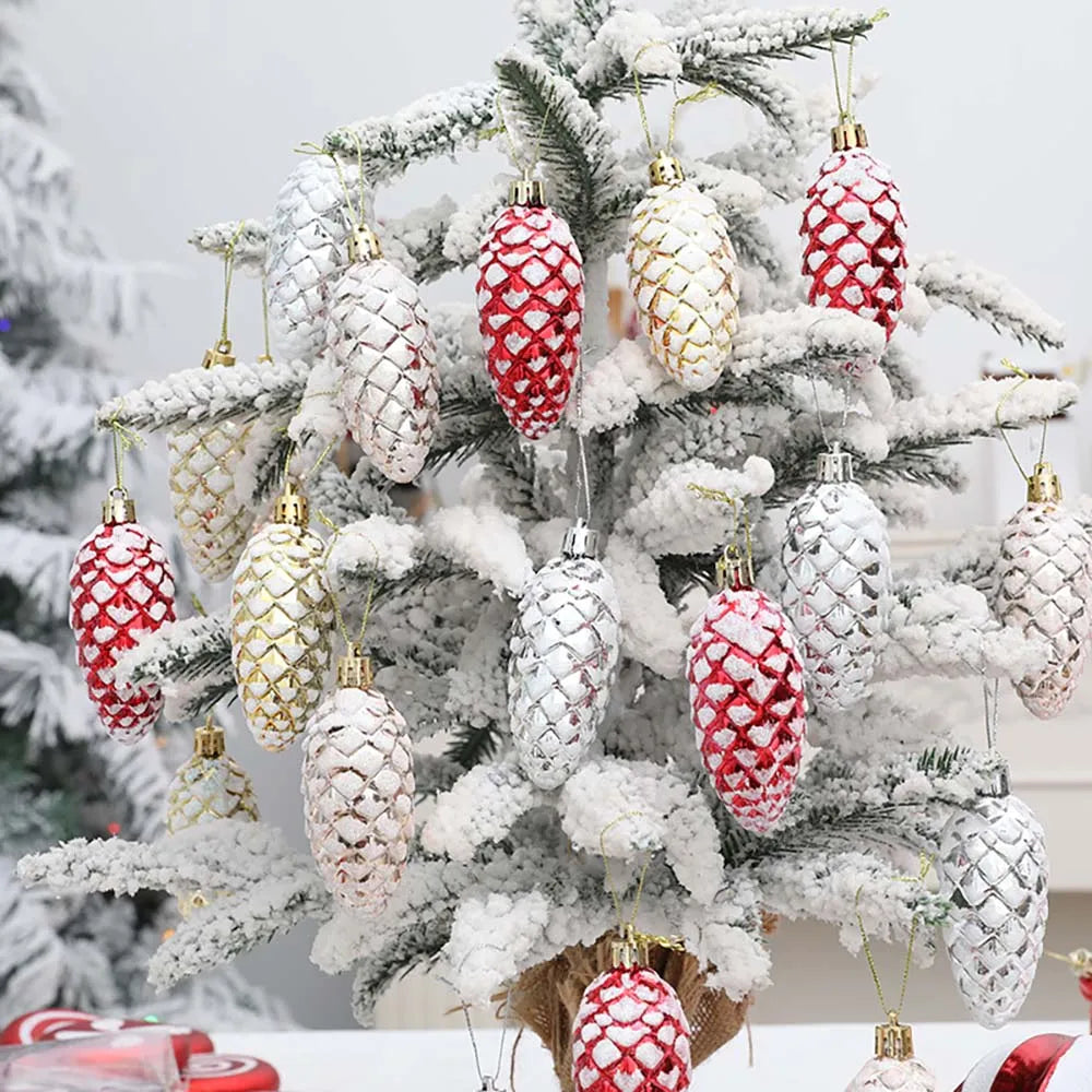 Candy Decorations for Christmas Tree,Red And Gold Candy Cane,Pine Cones,Christmas Home Decoration 2025,Xmas Tree Ornament