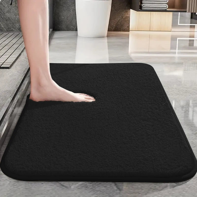 Tapis de salle de bain épais, couleur unie, ultra-doux, antidérapant, absorbant, pour salle de douche, tapis de baignoire, paillasson résistant à la saleté