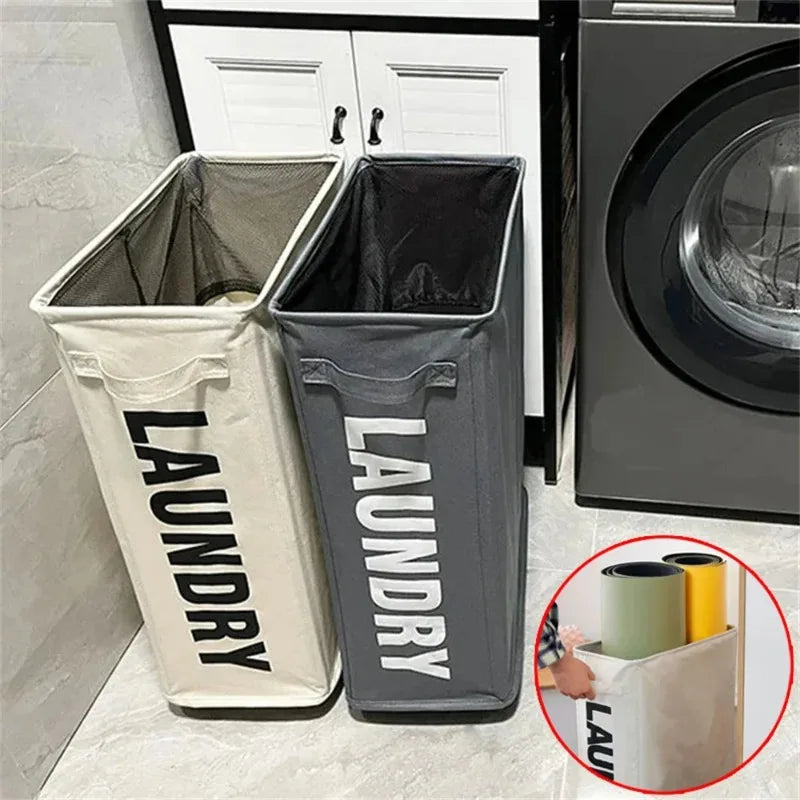 Dirty Laundry Basket with Wheels Japanese Style Home Oxford Cloth Laundry Basket Clothing Storage Yoga Mat Storage Basket
