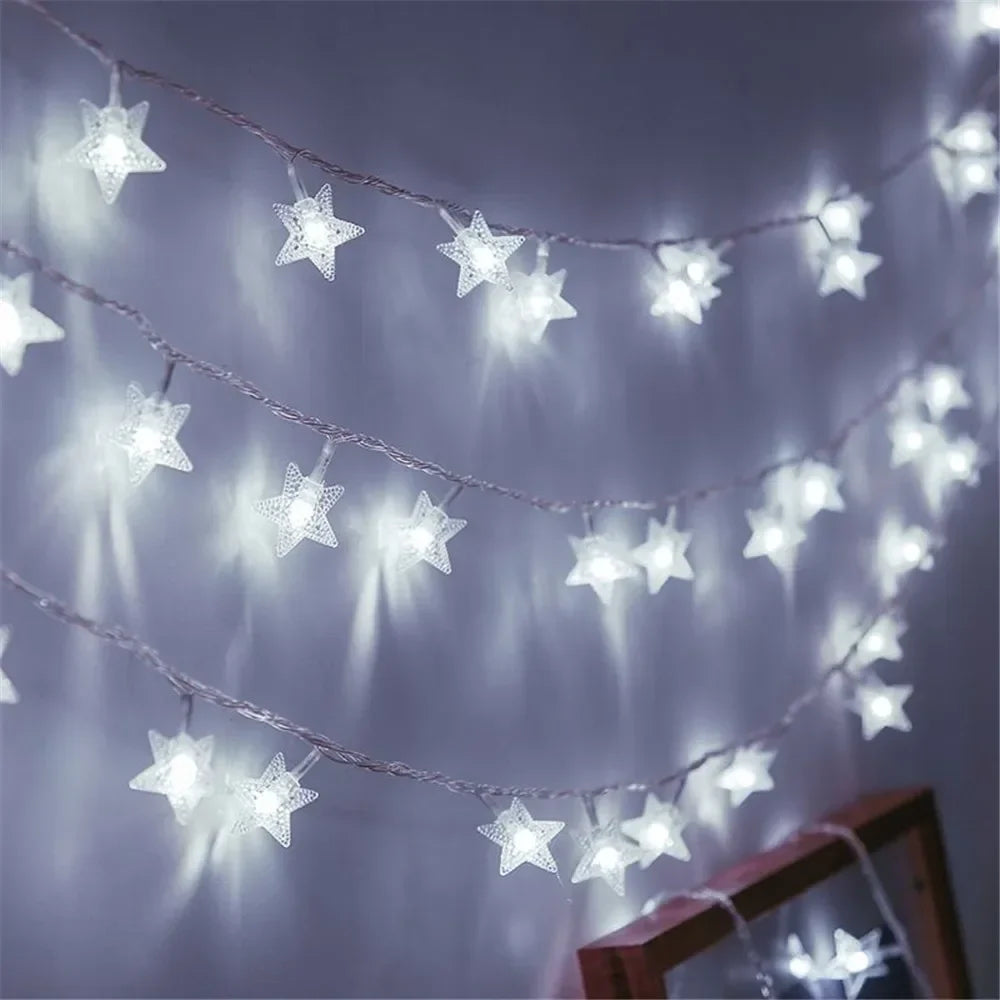 LED String Lights Outdoor Star Chain Lights Garland Lights Bulb Fairy Lights Party Home Wedding Garden  Decor