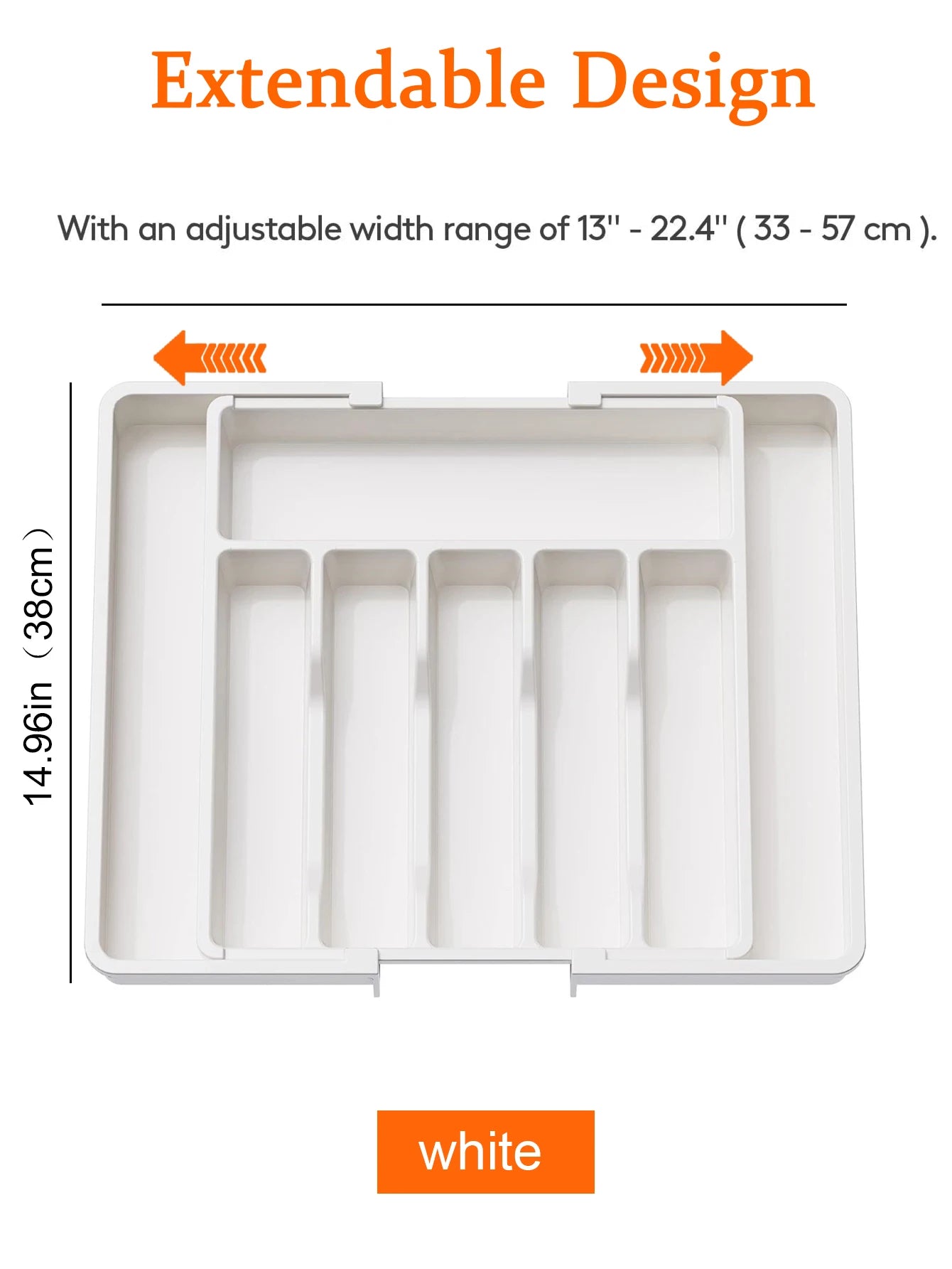 Expandable Kitchen Drawer Organizer - Adjustable Retractable Cutlery Storage Box with Dividers for Utensils, Home Organization
