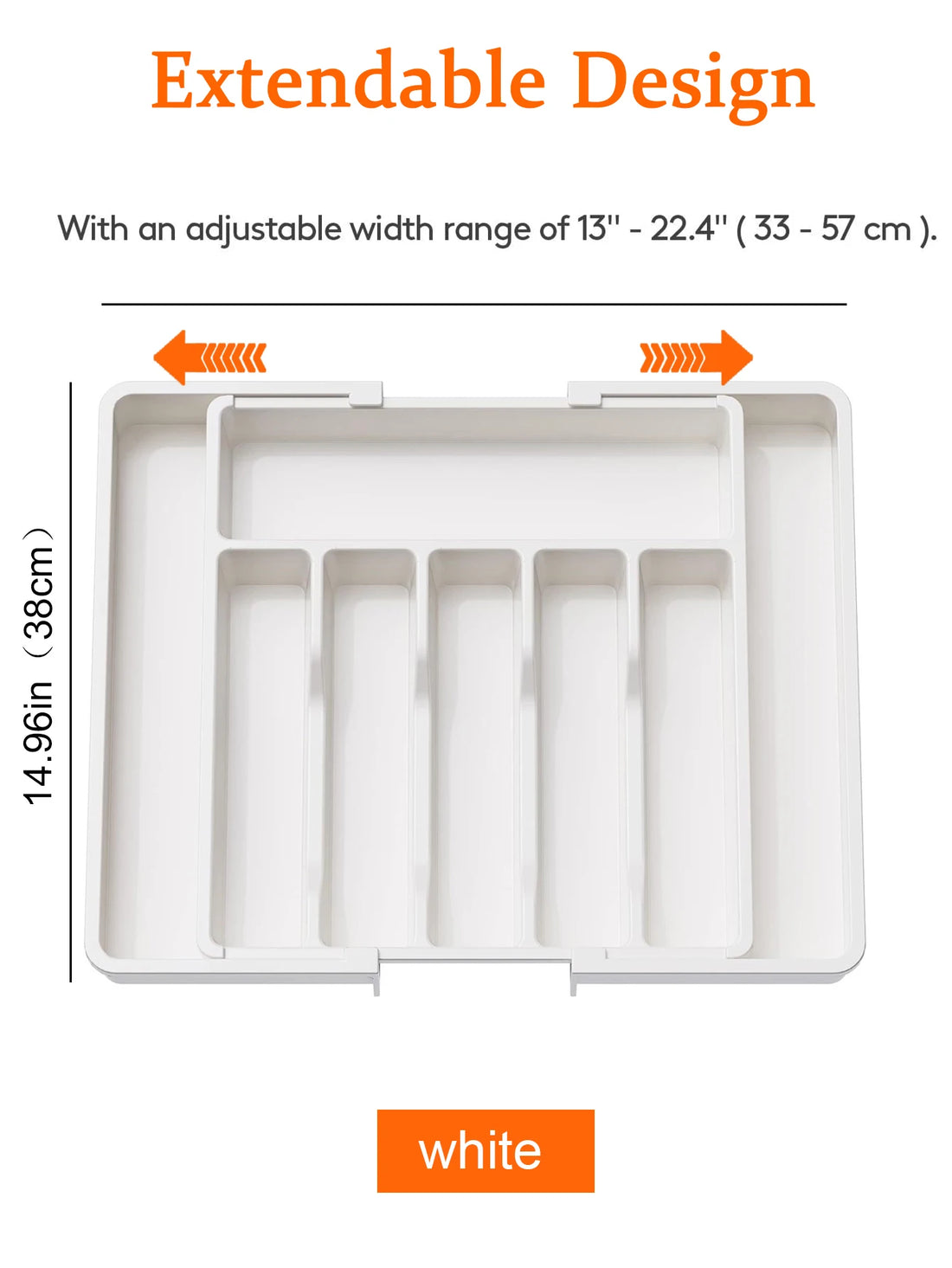 Expandable Kitchen Drawer Organizer - Adjustable Retractable Cutlery Storage Box with Dividers for Utensils, Home Organization