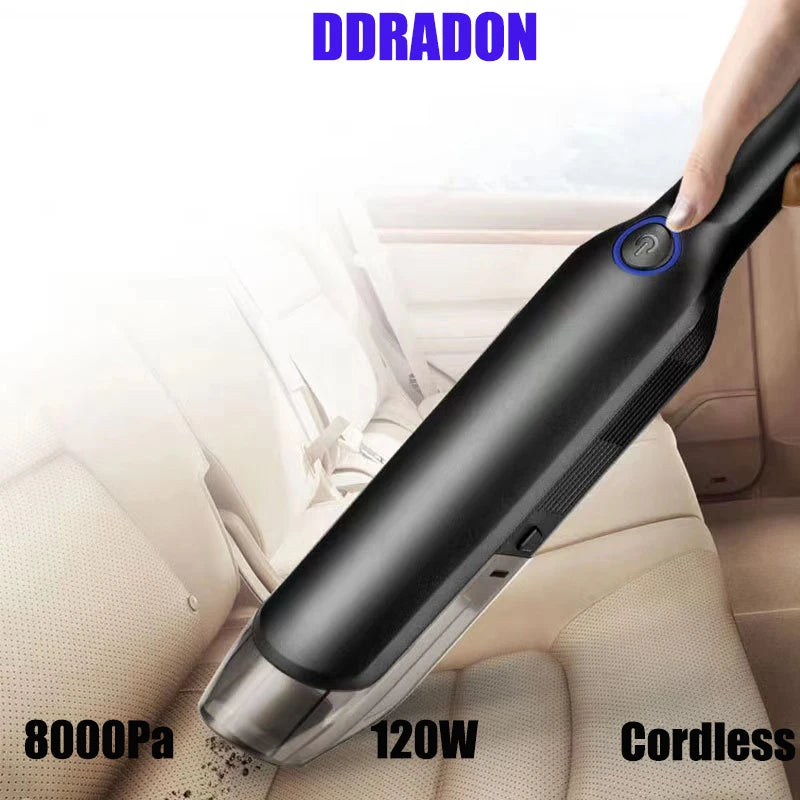Cordless Mini Car & Home Handheld Vacuum Cleaner – 8000Pa Suction, 4000mAh Battery, Wet & Dry Pet Cleaning Portable Vacuum