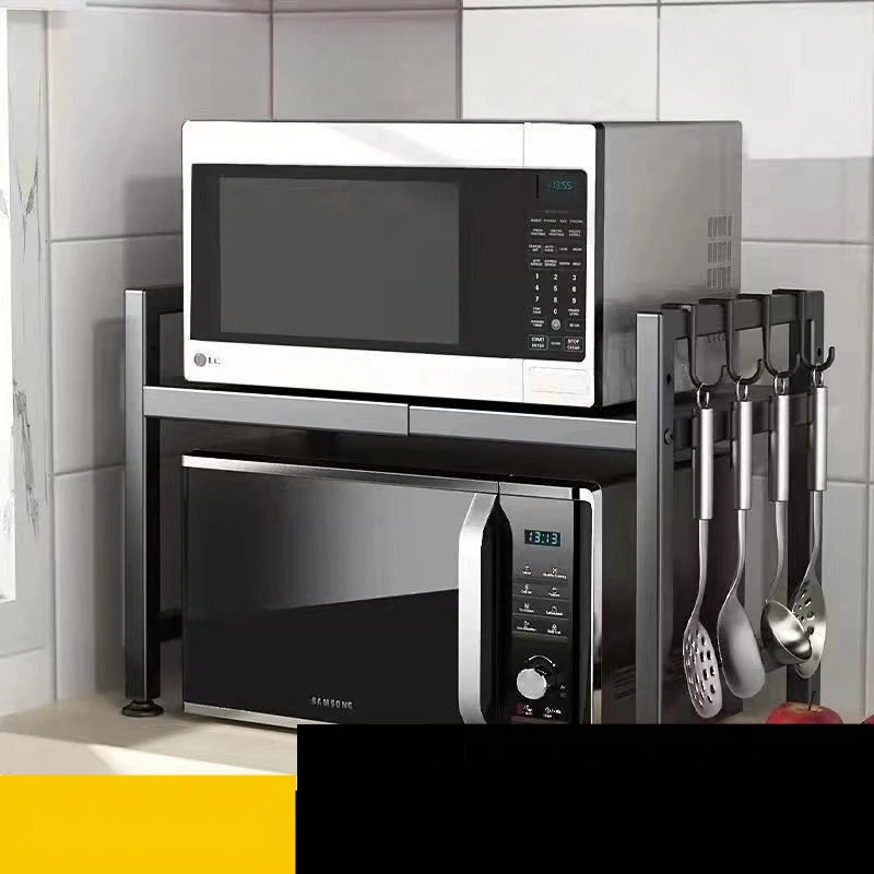 Scalable Microwave Oven Kitchen Shelf Free Standing Spice Storage Rack Adjustable Detachable Metal Holder for Kitchen Storage