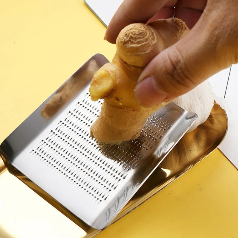 1pc Stainless Steel Ginger Grater Kitchen Manual Food Grinder Baby Food Preparation Tool Ginger Grater