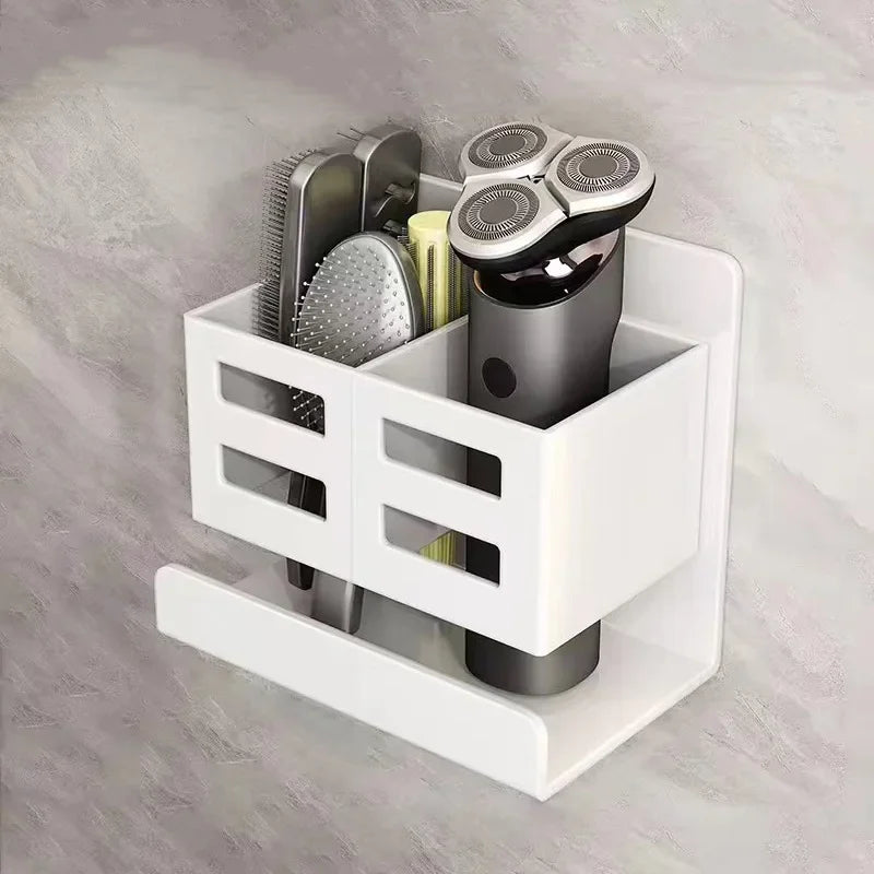 New Hole-free Multifunctional Washbasin Storage Tube Bathroom Toothbrush Razor Storage Rack Wall-mounted Bathroom Supplies