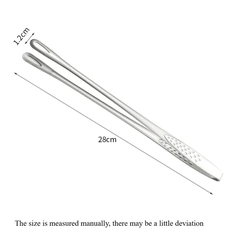 Stainless Steel Barbecue & Kitchen Tongs – Reusable Non-Slip Cooking Tweezers for Grilling, Salad & Meat