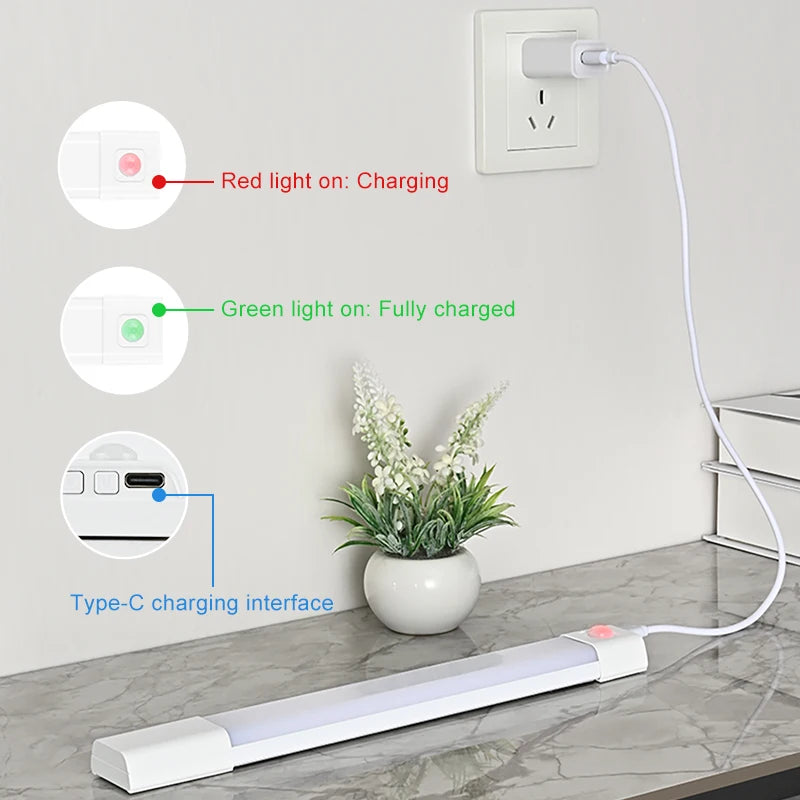 LED Closet Lights Motion Sensor Lamp Wireless Rechargeable Cabinet Night Light For Kitchen Bedroom Wardrobe Sensor Night Lamp