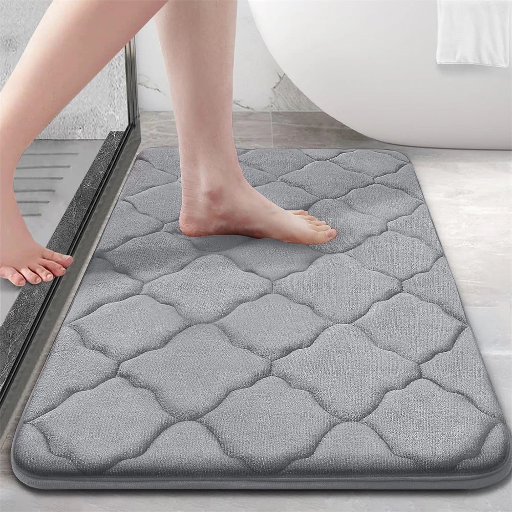 Homaxy Super Absorbent Bath Mat Memory Foam Carpet Non-Slip Toilet Bathroom Rug Soft Living Room Bedroom Shower Decor Foot Rug