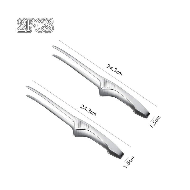 Stainless Steel Precision Kitchen Tongs Tweezers Non-slip Heat Resistant for BBQ Grilling Cooking Baking Serving Food Tweezers