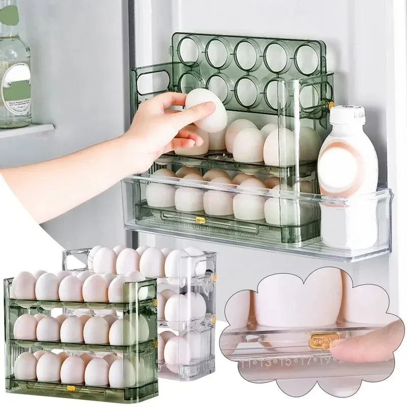 Refrigerator Door Egg Storage Box Reversible Organizer Tray