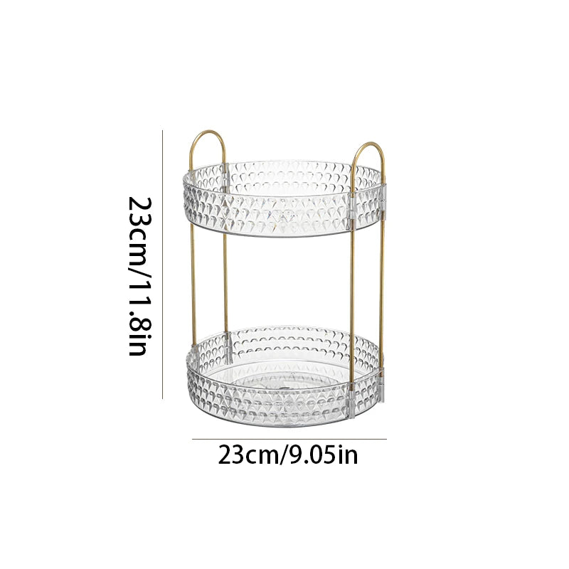 3-Tier 360° Rotating Cosmetic Organizer for Vanity Storage