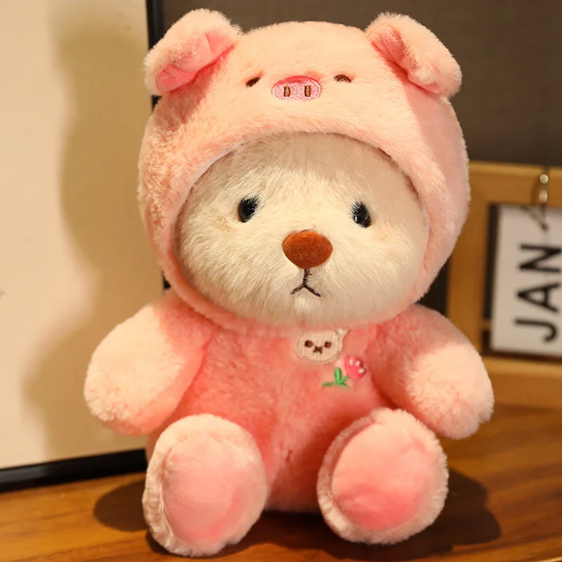 25/35cm Anime Cosplay Joint Bear Plush Toy Cute Stuffed Animals Bunny Duck Shark Pig Plushies Doll Kawaii Soft Toys For Girls
