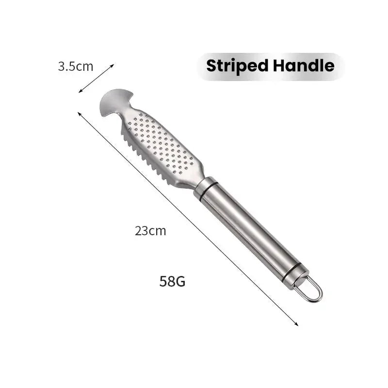Stainless Steel Fish Scale Scraper & Belly Knife Kitchen Multi-use Grater for Ginger/Garlic Home & Street Vendor Scraper Tools
