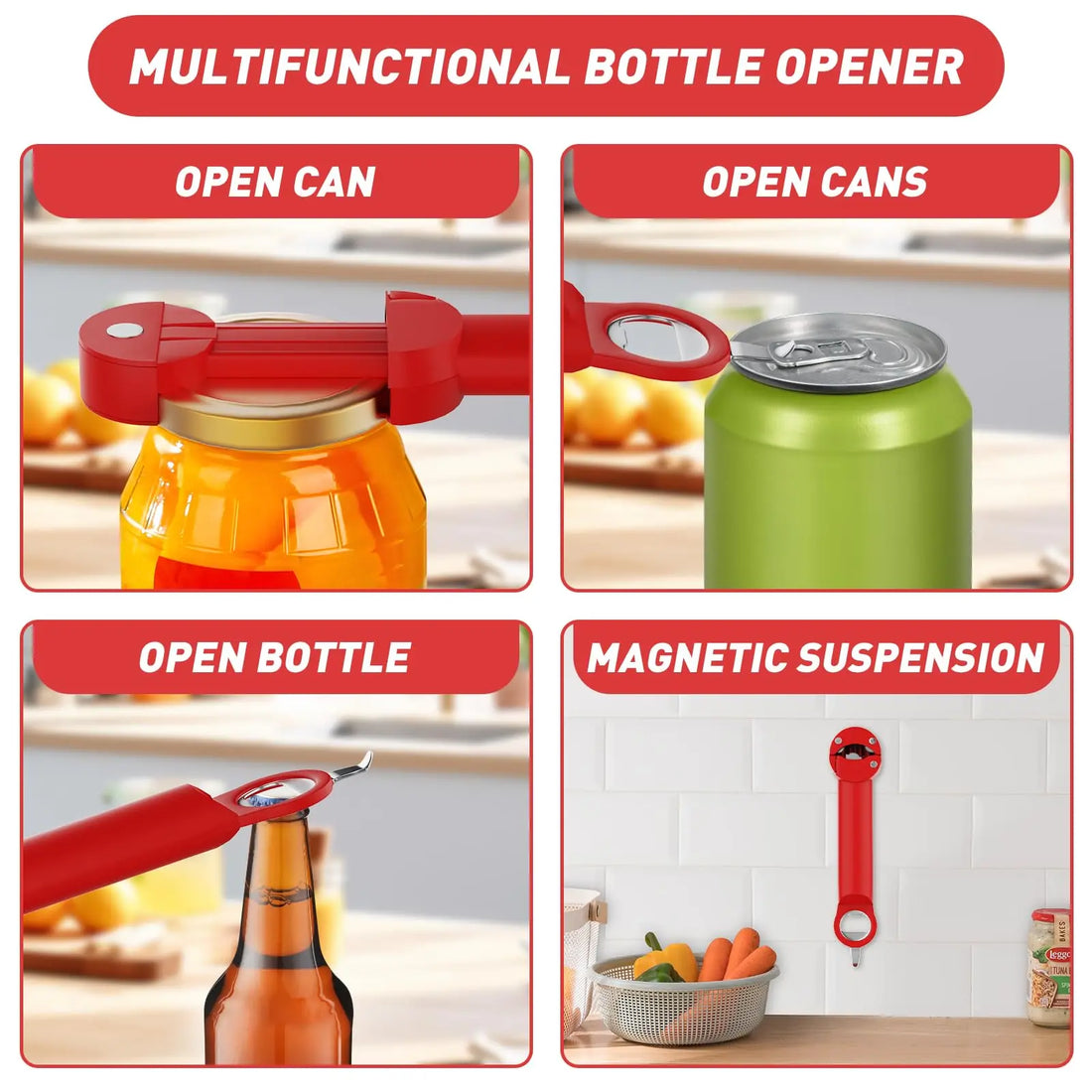 Adjustable Retractable Bottle Opener & Jar Gripper – Magnetic Multi-Tool for Weak Hands & Senior Arthritis