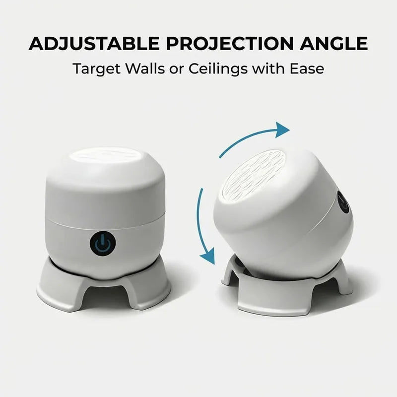 LED Ocean & Snowflake Projection Night Light – USB Rechargeable Dynamic Projector with Adjustable Ambient Light
