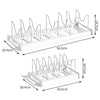 Expandable Pans & Pot Organizer Rack – 7 Adjustable Compartments Dish Storage Rack for Kitchen Cabinet