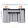 Organizador de cajones de cocina expandible: caja retráctil ajustable para guardar cubiertos con divisores para utensilios y organización del hogar.
