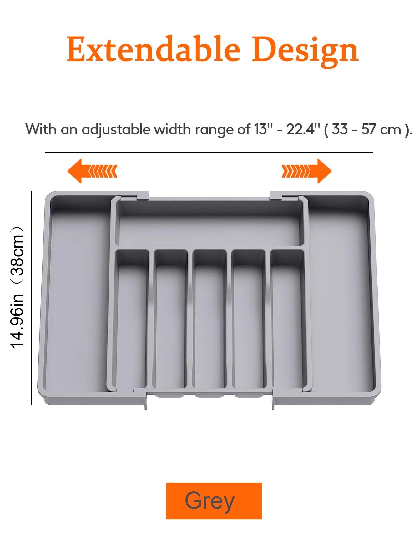 Expandable Kitchen Drawer Organizer - Adjustable Retractable Cutlery Storage Box with Dividers for Utensils, Home Organization