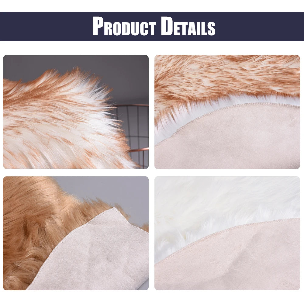 Heart Shaped Faux Fur Rug Bedroom Fluffy Shaggy Area Rugs Sheepskin Fuzzy Rug Carpets Throw Shag Rug Sofa Decor Floor Mat Plush