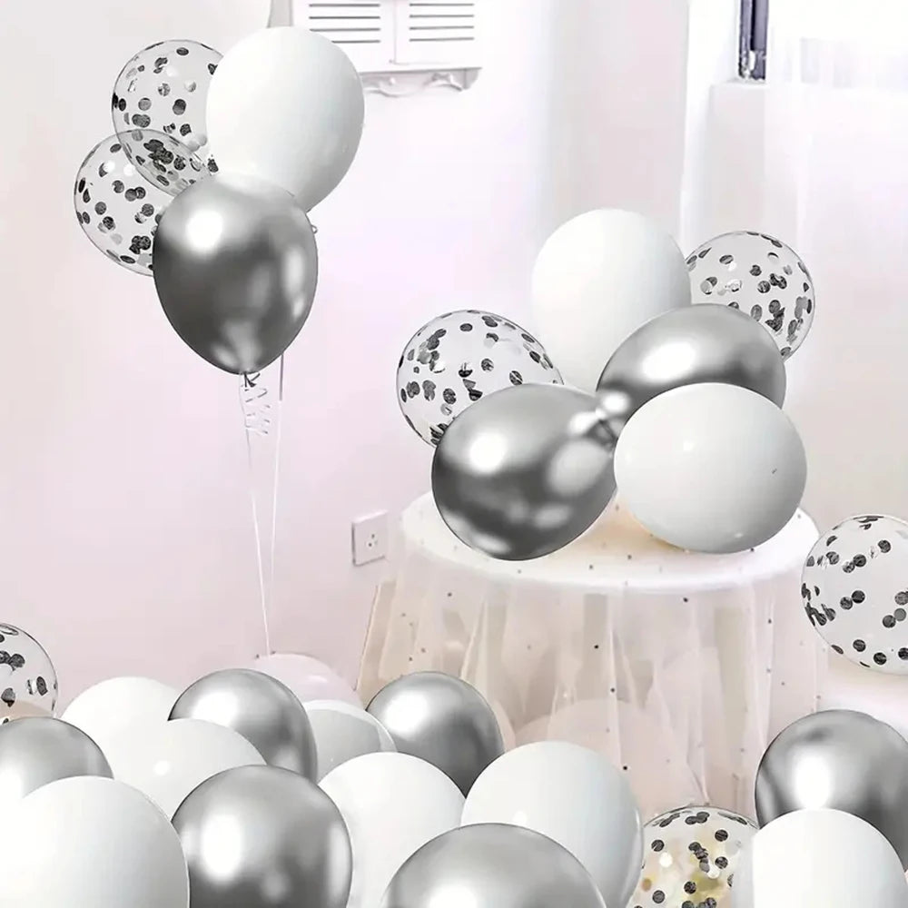 35Pcs Mixed Gold Black Confetti Latex Balloons Kids Adult Man Woman Birthday Party Decoration New Year Graduation Party Decor