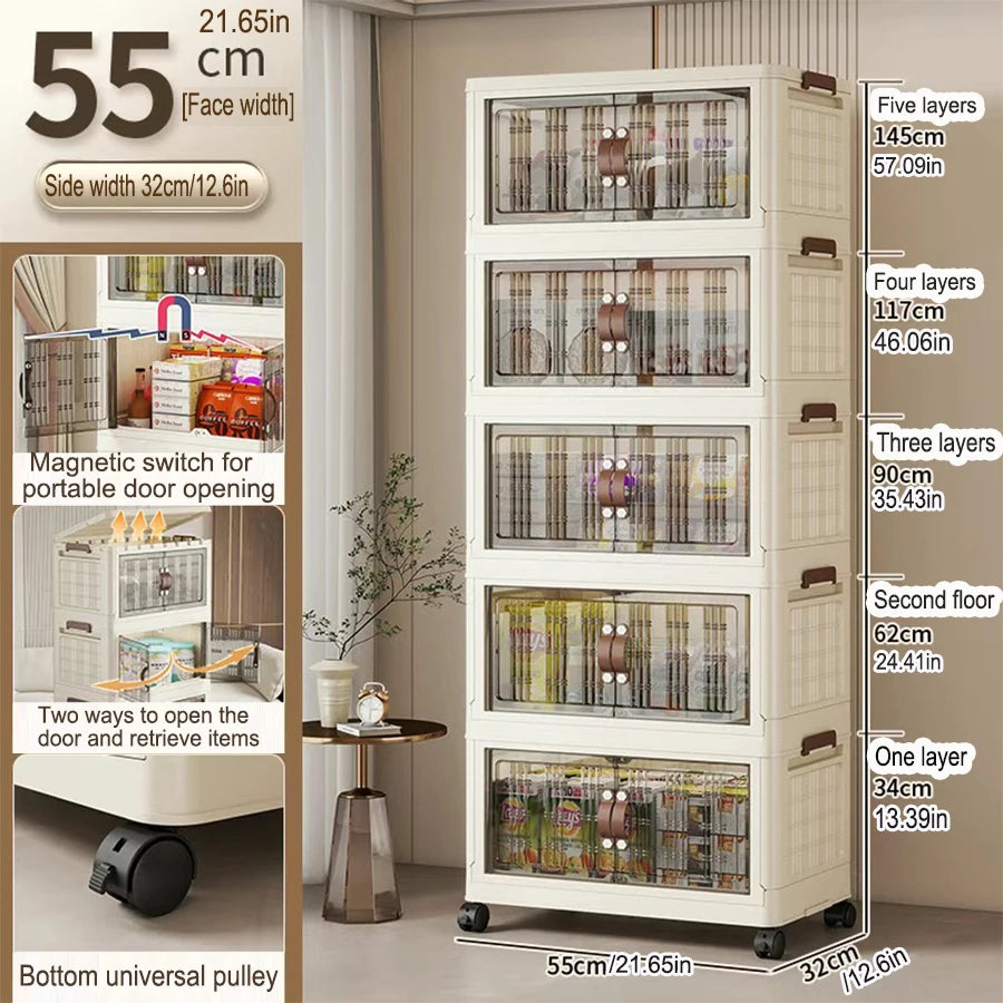 Large Capacity Foldable Storage Cabinet – Dustproof Wardrobe Closet Organizer with Easy Installation