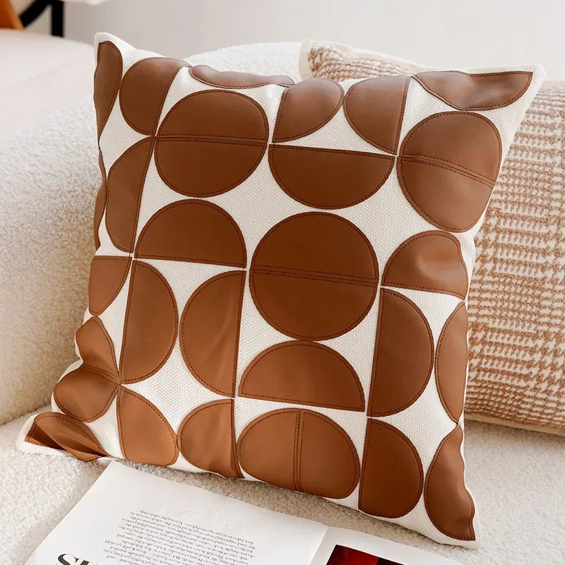 30x50/45x45CM Light Luxury Throw Pillow Cover Brown French Stamping Waist Cushion Cover Decor Home Decorative Pillowcase