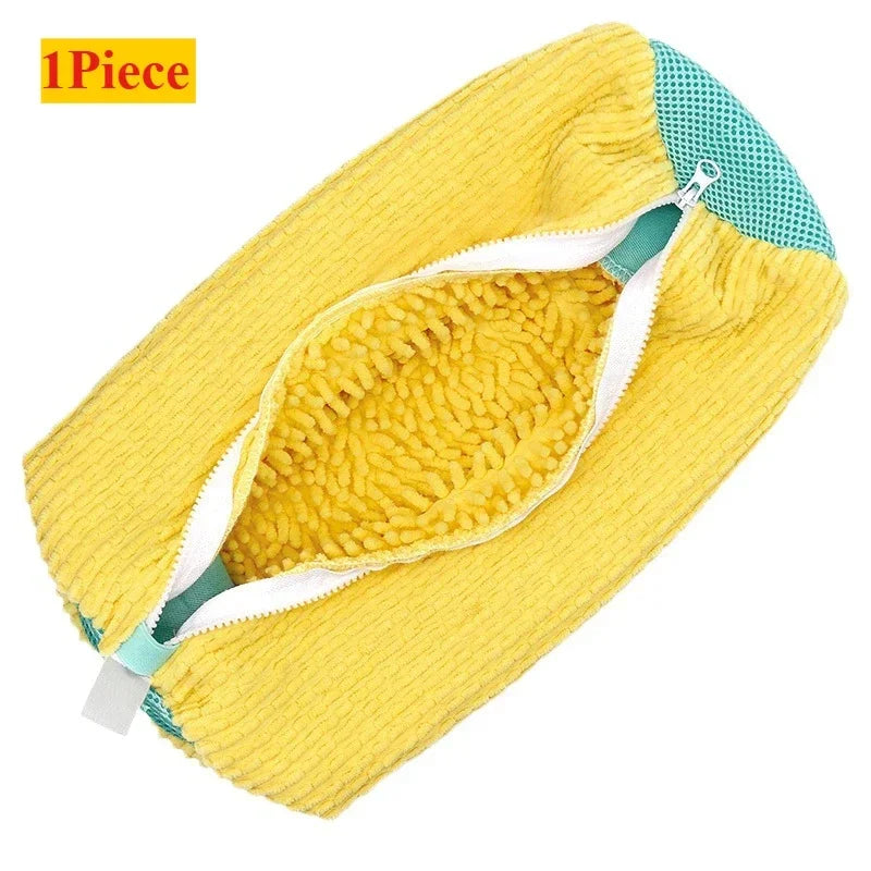 Shoe Washing Machine Bag with Liquid Shoe Brush Set Durable Laundry Shoe Bag and Soft Bristle Clean Brush for All Shoes