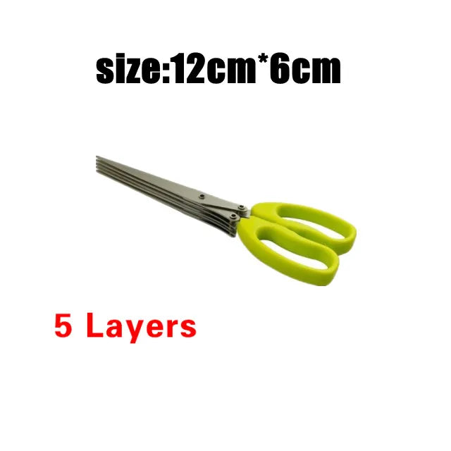 Muti-Layers Kitchen Scissors Stainless Steel Vegetable Cutter Scallion Herb Laver Spices cooking Tool Cut Kitchen Accessories
