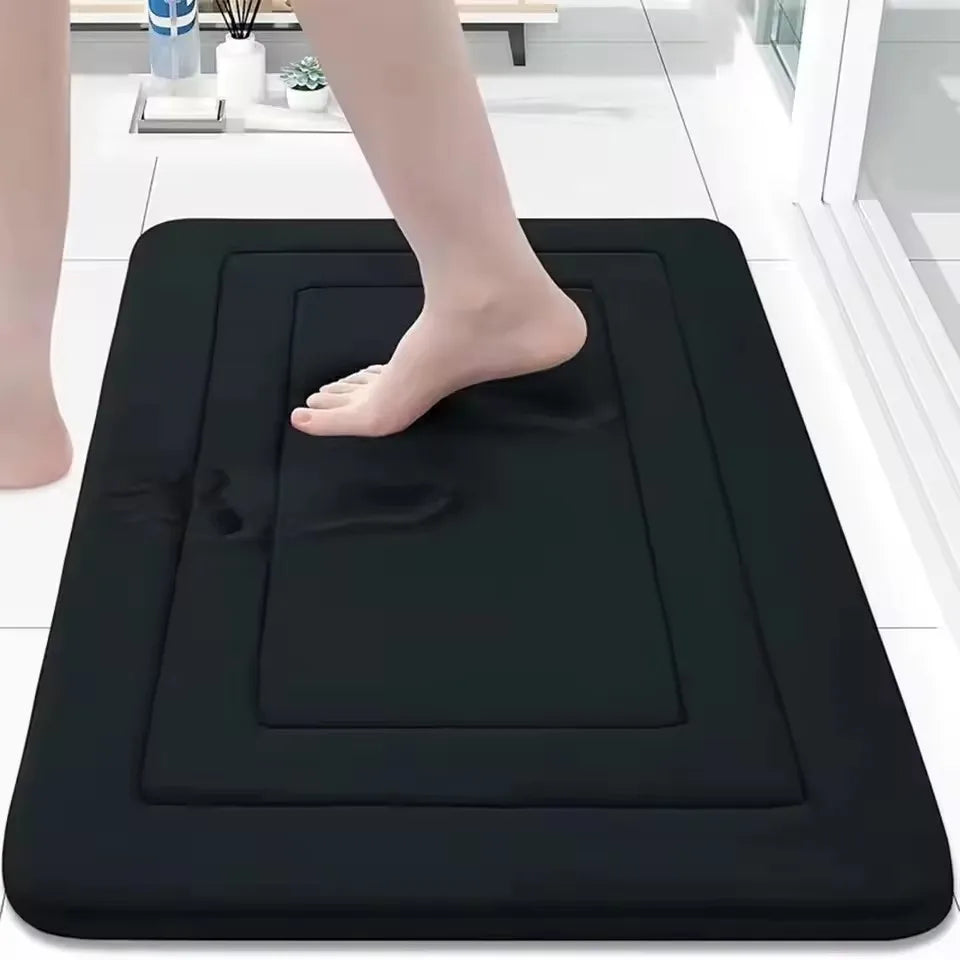 New Bathroom Anti Slip Floor Mat Soft Bathroom Mat Super Absorbent Quick Dry Bath Mat Thickened Flannel Fabric Non-Slip Door Mat