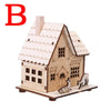 Festival Led Light Wood House Christmas Tree Decorations for Home Decoration Wooden House DIY Gift Window Decoration
