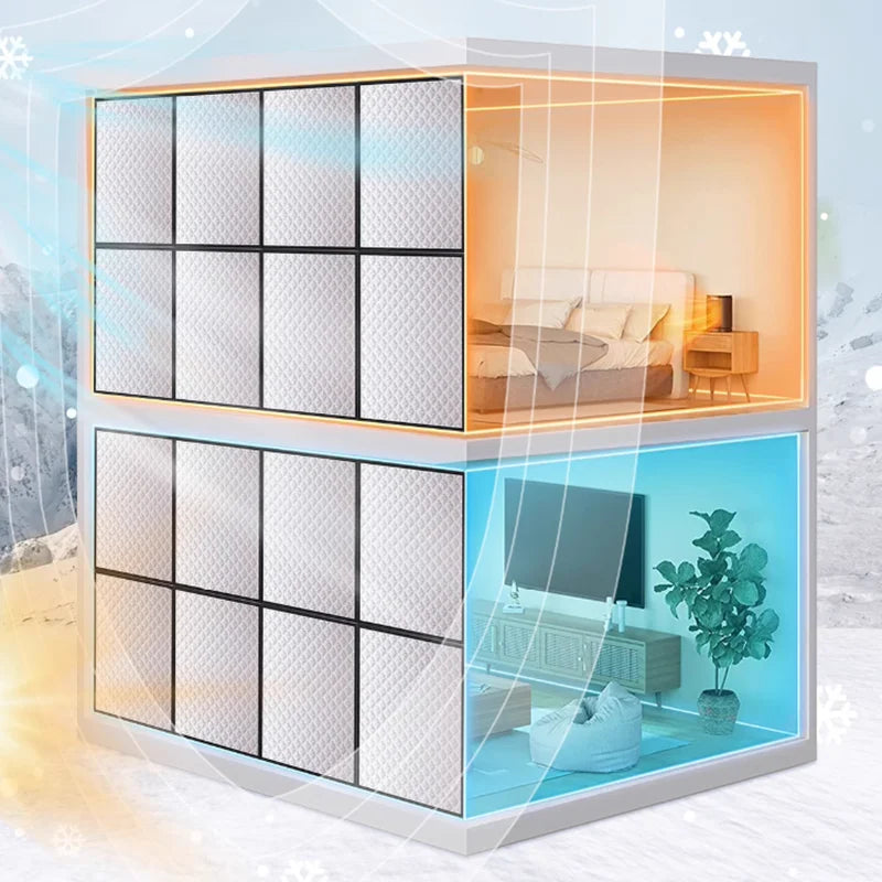 Winter windproof warm curtains, bedroom cold-proof thermal insulation film, sealed windows，Blackout and soundproof