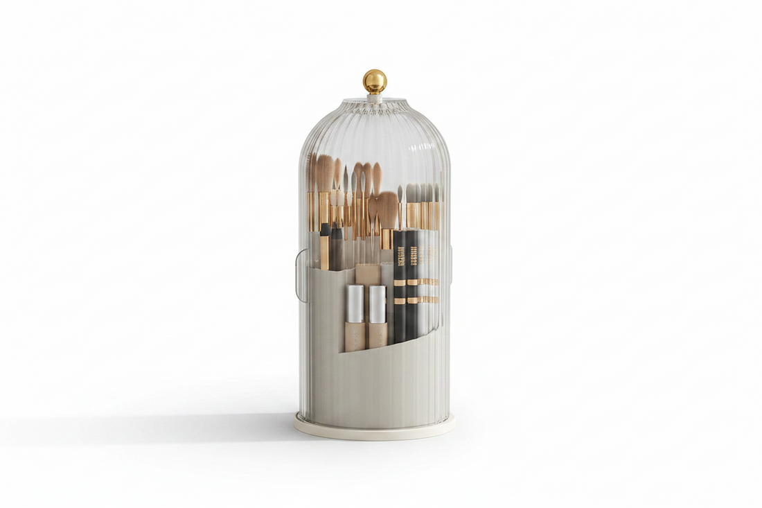 Rotating Makeup Brush Storage Box – Dressing Table Organizer for Easy Brush Storage & Display