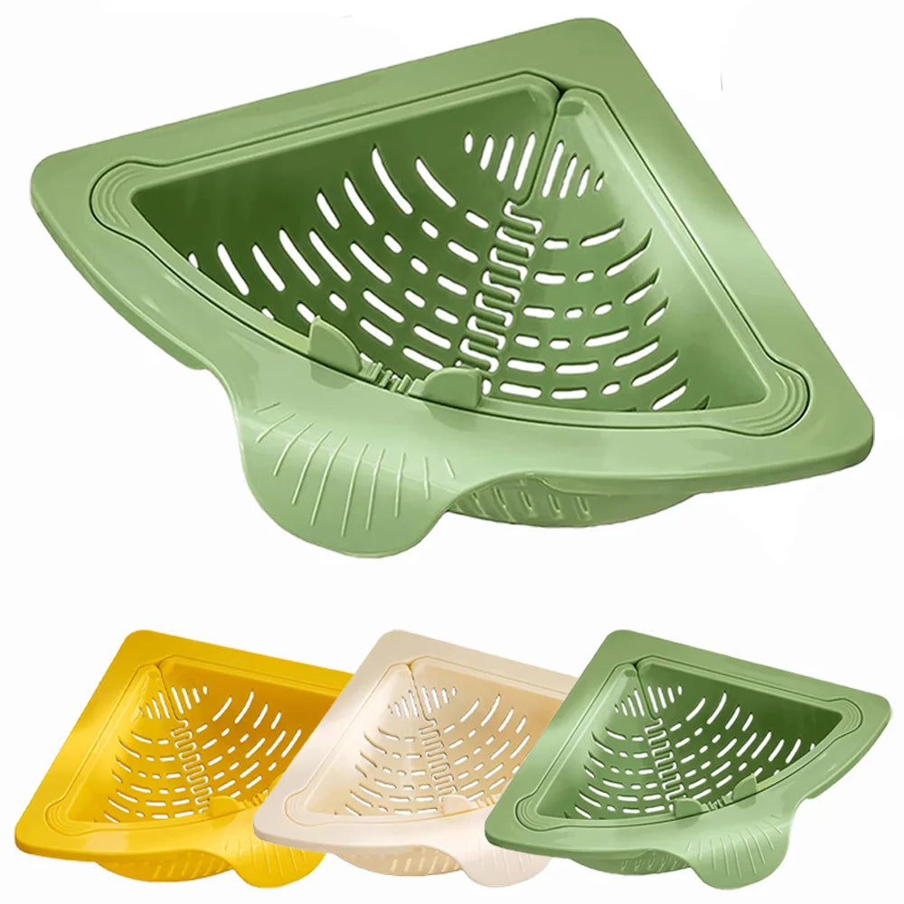 Magnetic Triangle Sink Drain Basket for Food Waste & Produce Storage