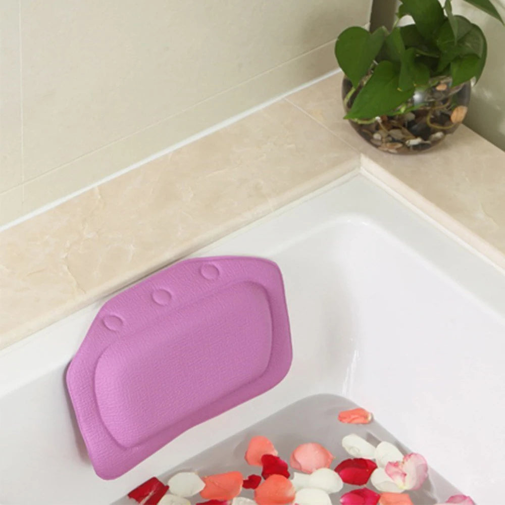 Bath Accessories Soft Headrest Bathroom Supplies SPA Bath Pillow 21*31cm Neck Bathtub Cushion With Suction Cup PVC