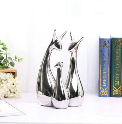 Modern Feng Shui Ceramic Figurines Livingroom Ornaments Home Furnishing Decoration Crafts Office Room Accessories Wedding Gifts