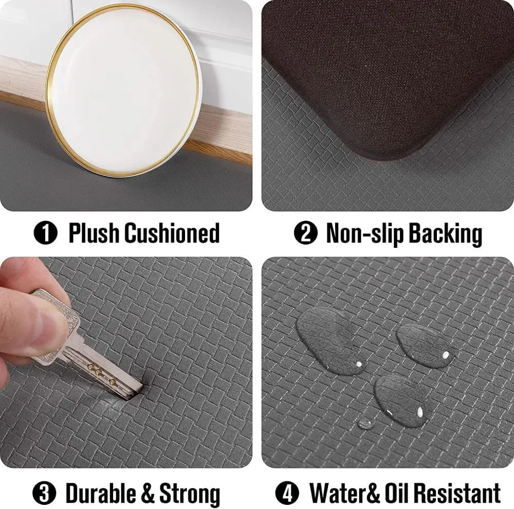 Non Slip Kitchen Anti Fatigue Standing Mats Cushioned Comfort Floor PVC Waterproof Runner Rug for Standing Desk,Kitchen,Office