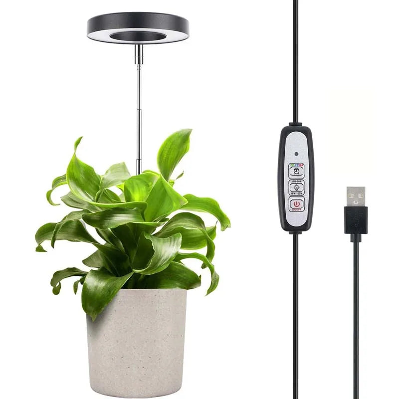 Plant Grow Light – Full Spectrum LED Growing Lamp with Auto Timer, Height Adjustable, 5V for Indoor Plants