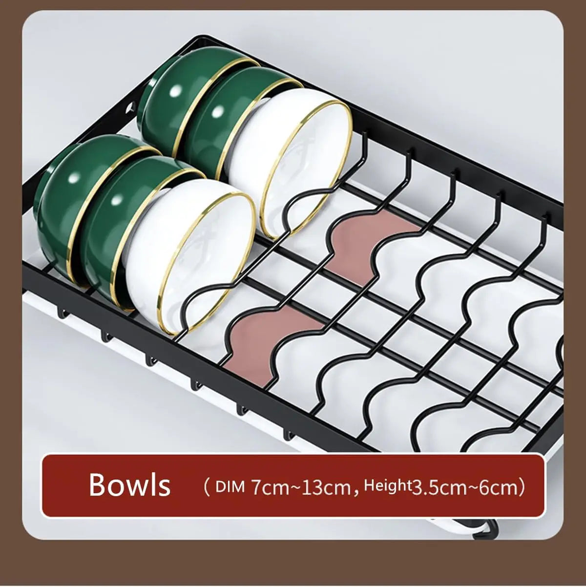 3-Tier Space-Saving Dish Rack with Large Capacity Utensil Storage