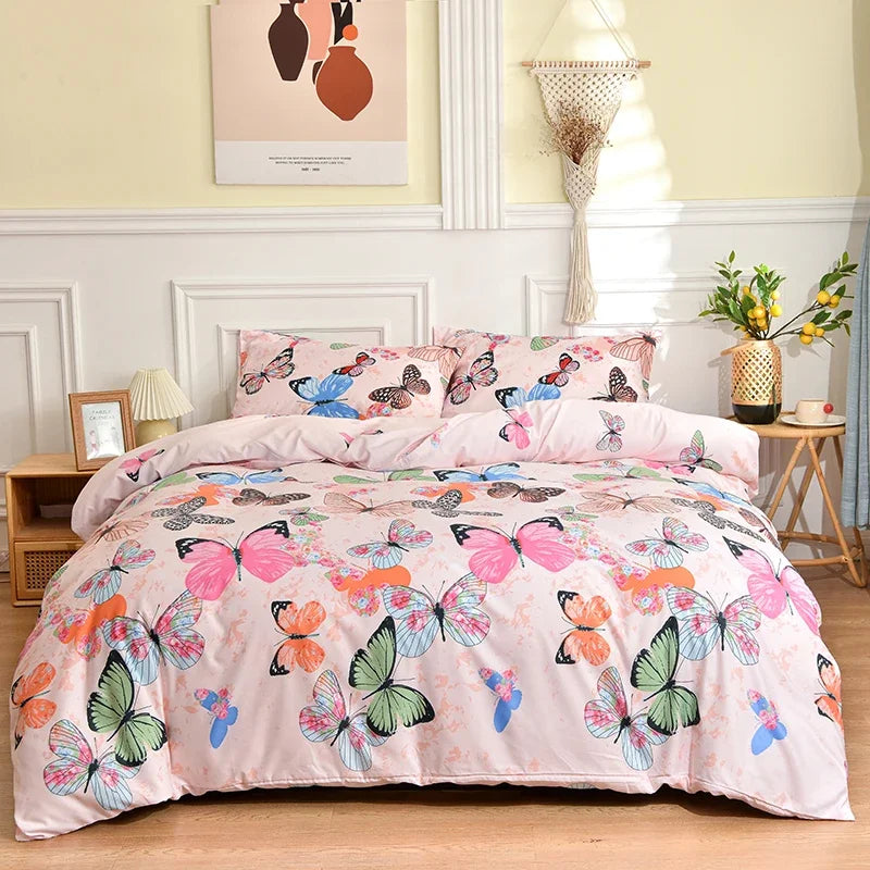 Bohemian Elegance Brushed Polyester Duvet Cover Set with Pillowcases - Comfort, Vibrant Prints, Twin/Full/King/Queen Size