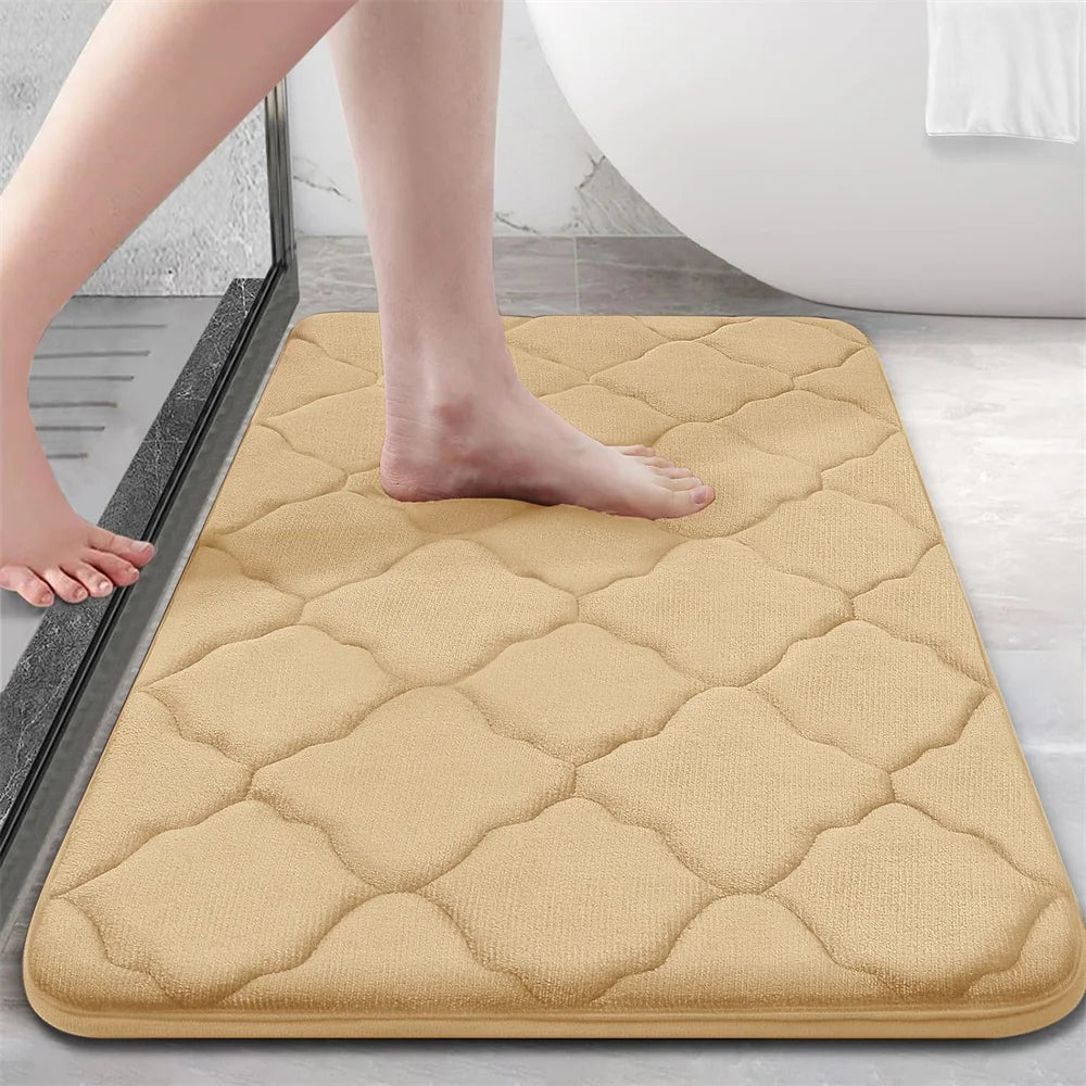 Homaxy Super Absorbent Bath Mat Memory Foam Carpet Non-Slip Toilet Bathroom Rug Soft Living Room Bedroom Shower Decor Foot Rug