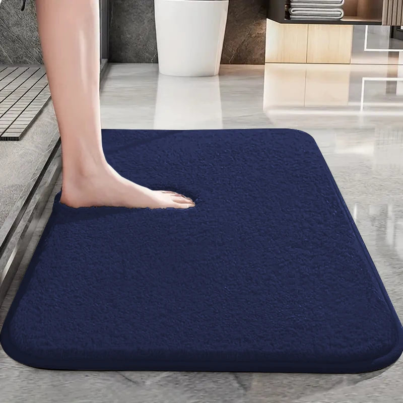 Tapis de salle de bain épais, couleur unie, ultra-doux, antidérapant, absorbant, pour salle de douche, tapis de baignoire, paillasson résistant à la saleté