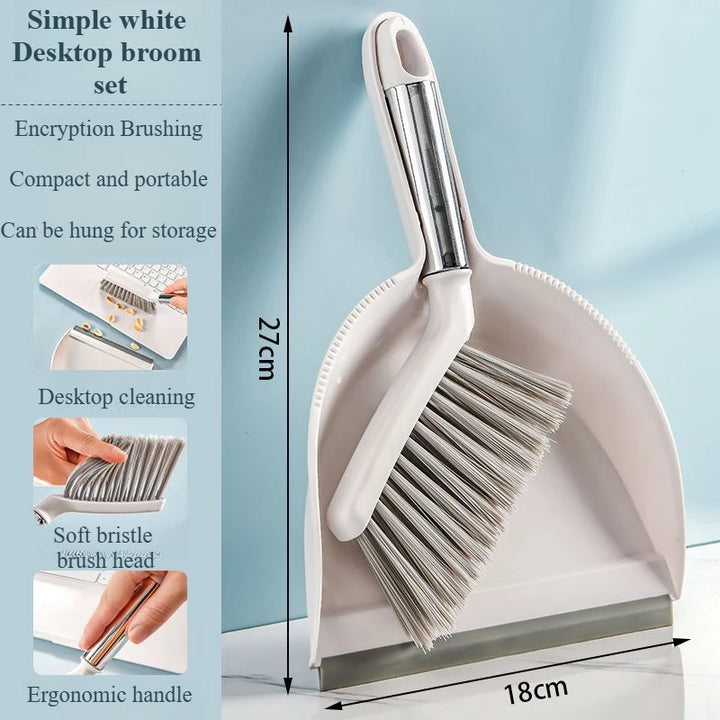 1 Set of Desktop Broom Set, Compact Broom, Suitable for Household Durable Plastic Shovel Brushes, Easy To Store and Use