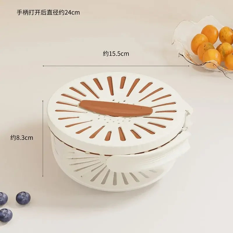 Drain Basket Storage Box Fruit Drain Wash Basket Fruit And Vegetable Dehydrating Cooler Folding Handle Food Dehydrator