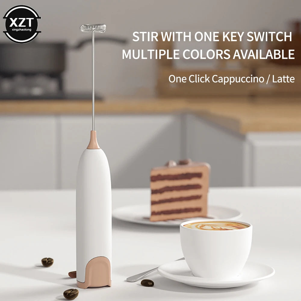 Mini Milk Frother Handheld Foam Maker For Lattes Whisk Coffee Cappuccino Frappe Matcha Hot Chocolate Egg Beater Drink Mixer