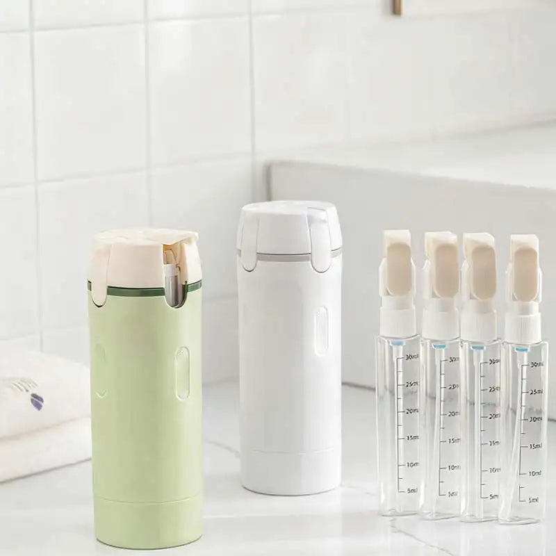 4-in-1Travel Refillable Bottles Portable Toiletries and Cosmetics Containers for Shampoo, Body Wash, Travel Storage Bottles