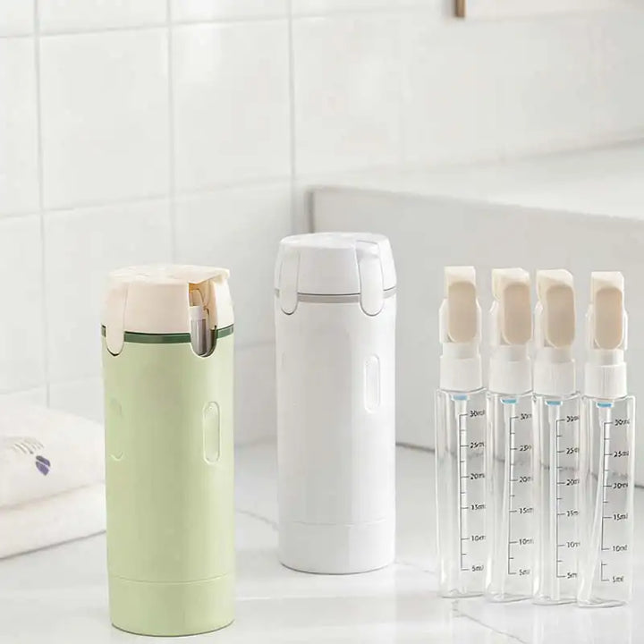 4-in-1Travel Refillable Bottles Portable Toiletries and Cosmetics Containers for Shampoo, Body Wash, Travel Storage Bottles