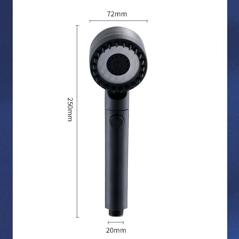 3-Mode High Pressure Shower Head with Massage Brush Filter